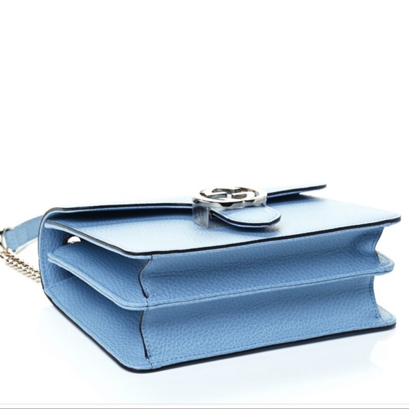 Authentic Gucci GG Interlocking bag purse crossbody blue leather like New - Picture 2 of 3